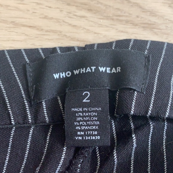 Who What Wear Pinstriped Black Tight Pants - Picture 6 of 9